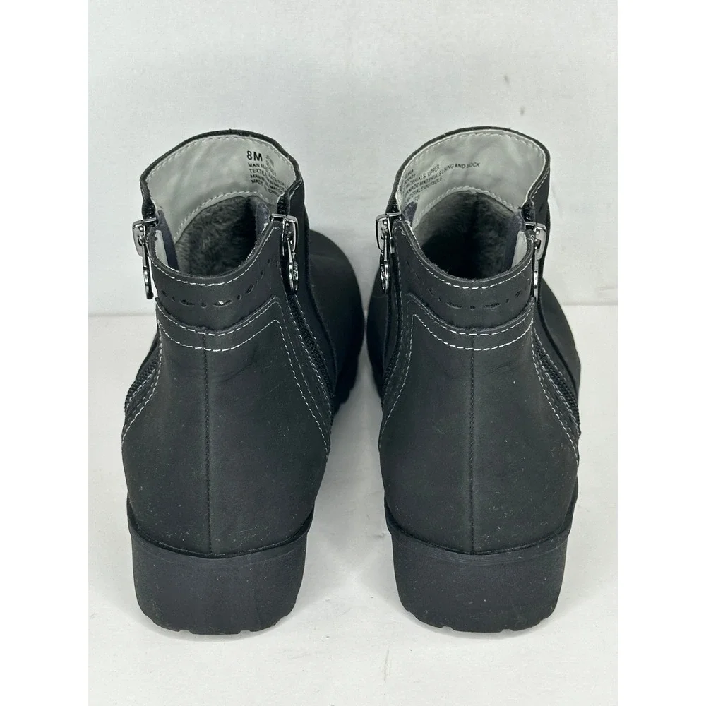 J Sport by Jambu Jenna Black Ankle Boots Memory Foam Minimalist Womens 8M
